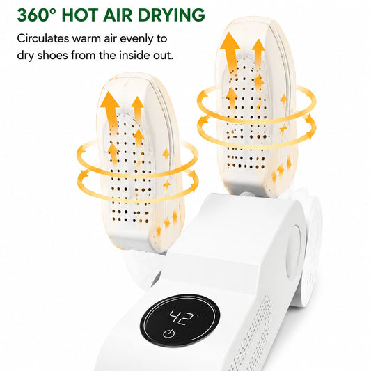 Smart Electric Shoe Dryer with Touch Control & Temperature Display