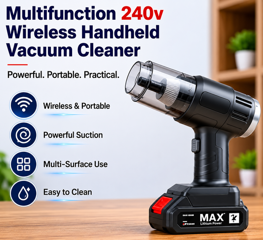 Cordless Handheld Vacuum Cleaner with Multi-Attachment Cleaning Kit | Rechargeable Portable Dust & Debris Cleaner