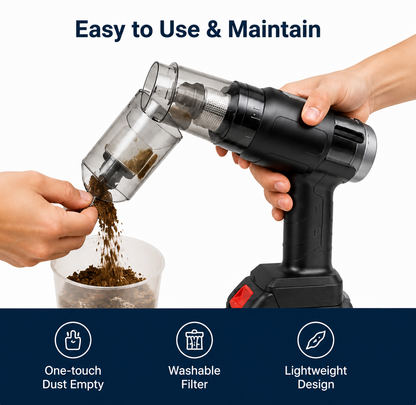 Cordless Handheld Vacuum Cleaner with Multi-Attachment Cleaning Kit | Rechargeable Portable Dust & Debris Cleaner