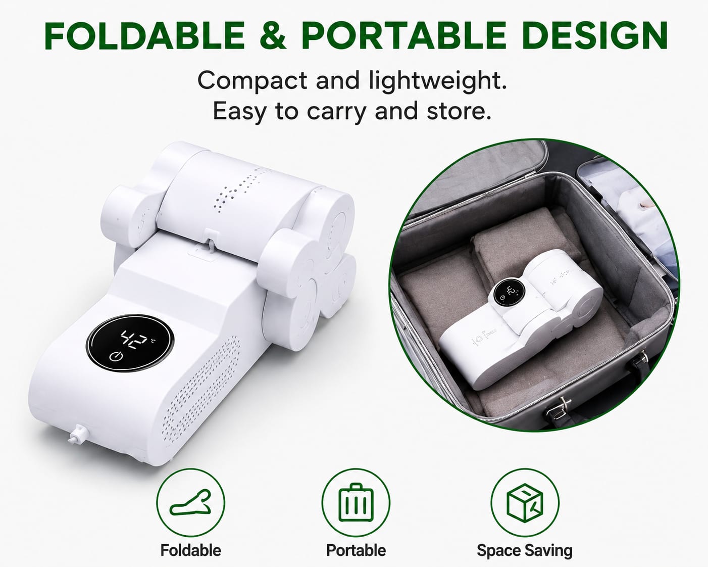 Smart Electric Shoe Dryer with Touch Control & Temperature Display