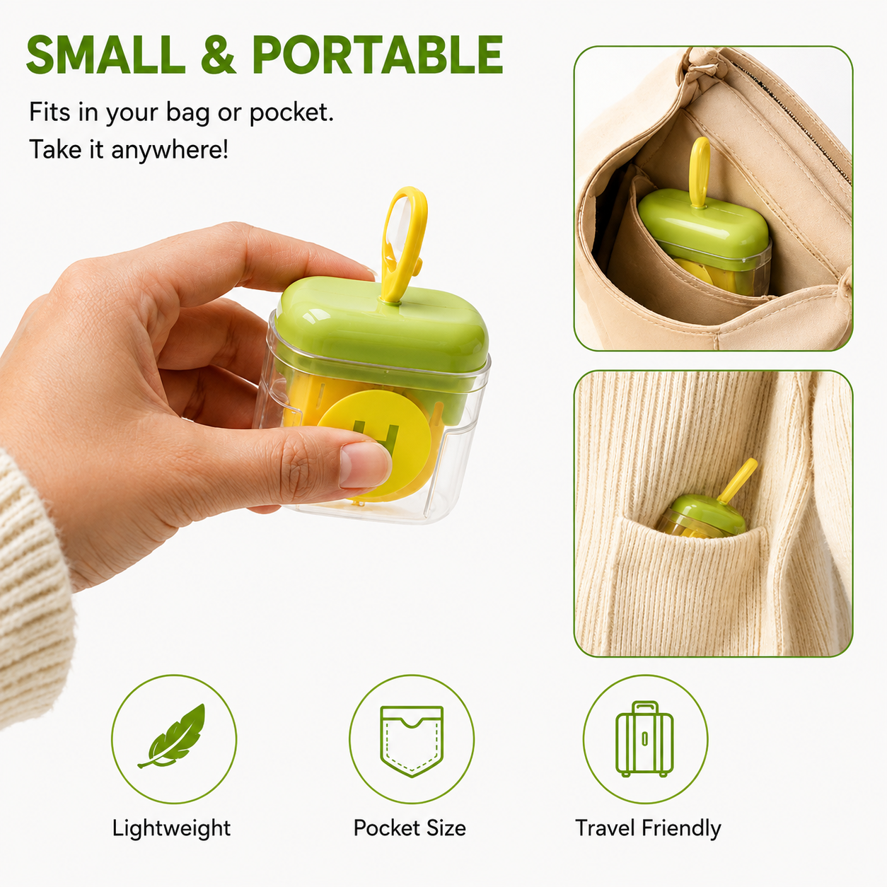 Mini Portable Washable Lint Roller – Reusable Pet Hair & Dust Remover