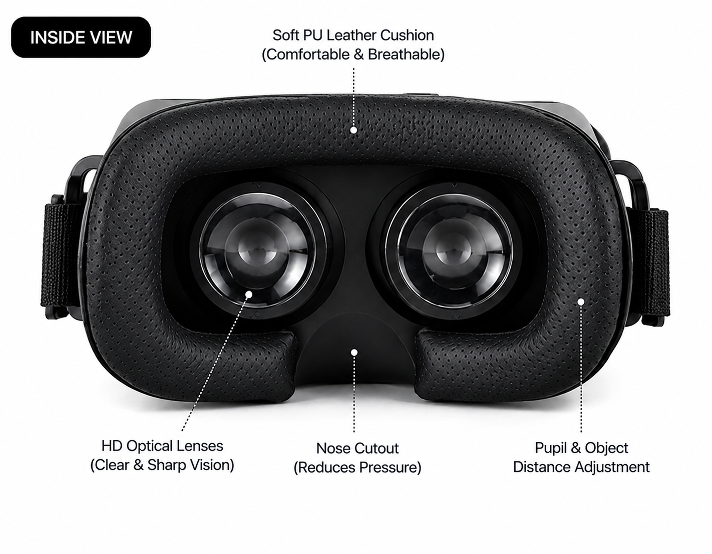 VR BOX PVR8 3D Virtual Reality Headset for Smartphones (4.7–6.5 inch) | HD Optical Lenses | Wide Angle View