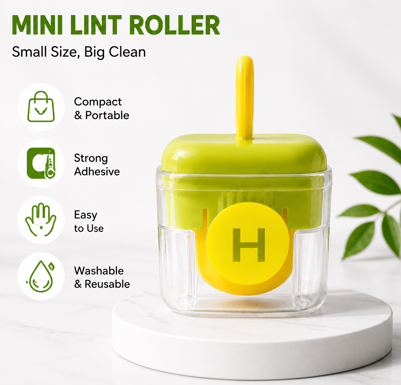 Mini Portable Washable Lint Roller – Reusable Pet Hair & Dust Remover