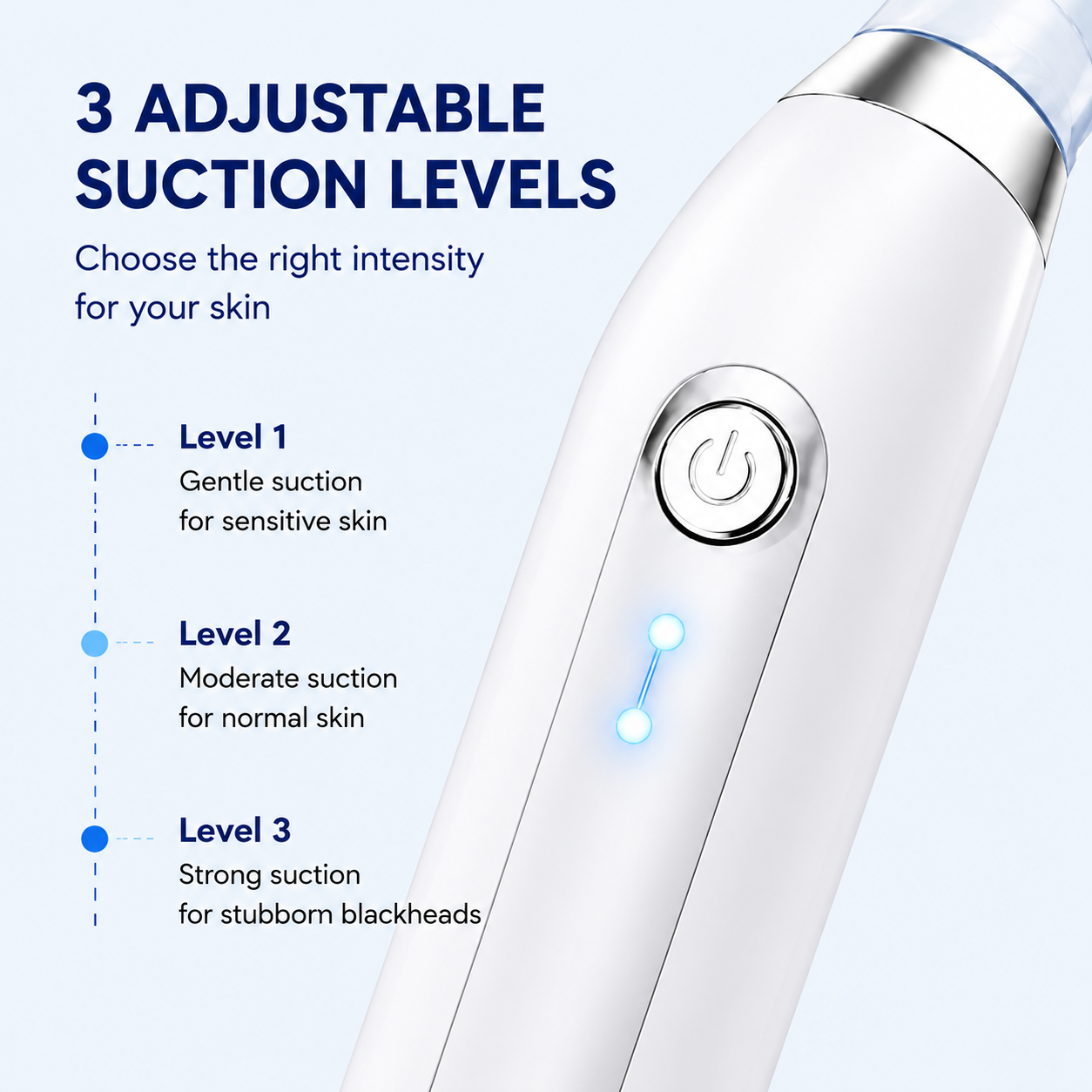 Portable Blackhead Remover Vacuum – 3-Level Facial Pore Cleaner for Deep Skin Cleansing